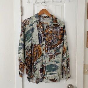 Size S Multicolored vintage button-up shirt floral City Sport